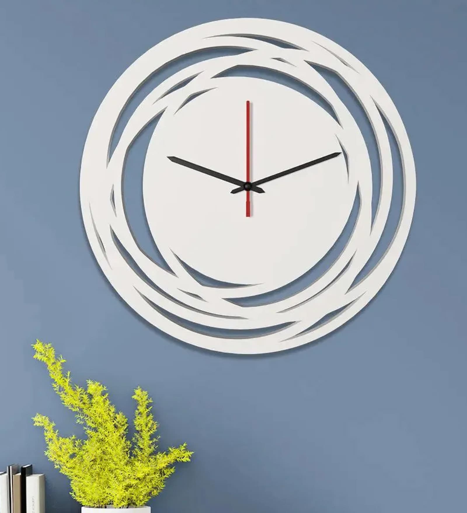 Abelard Engineered Wood White Wall Clock