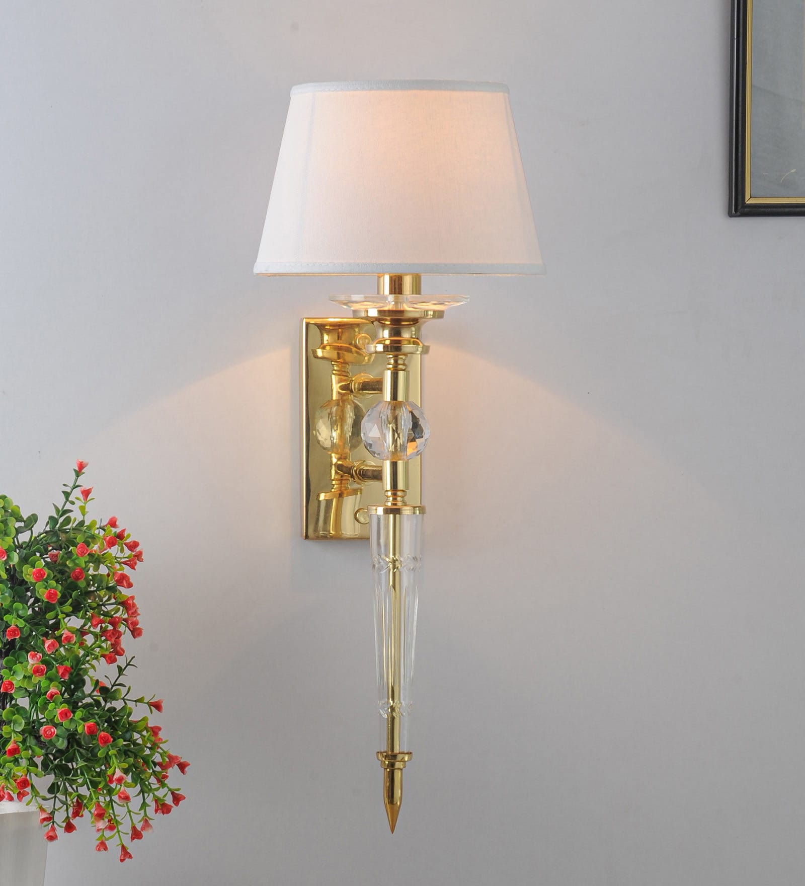 Aberdeenshire Brass Gold Glass Wall Light