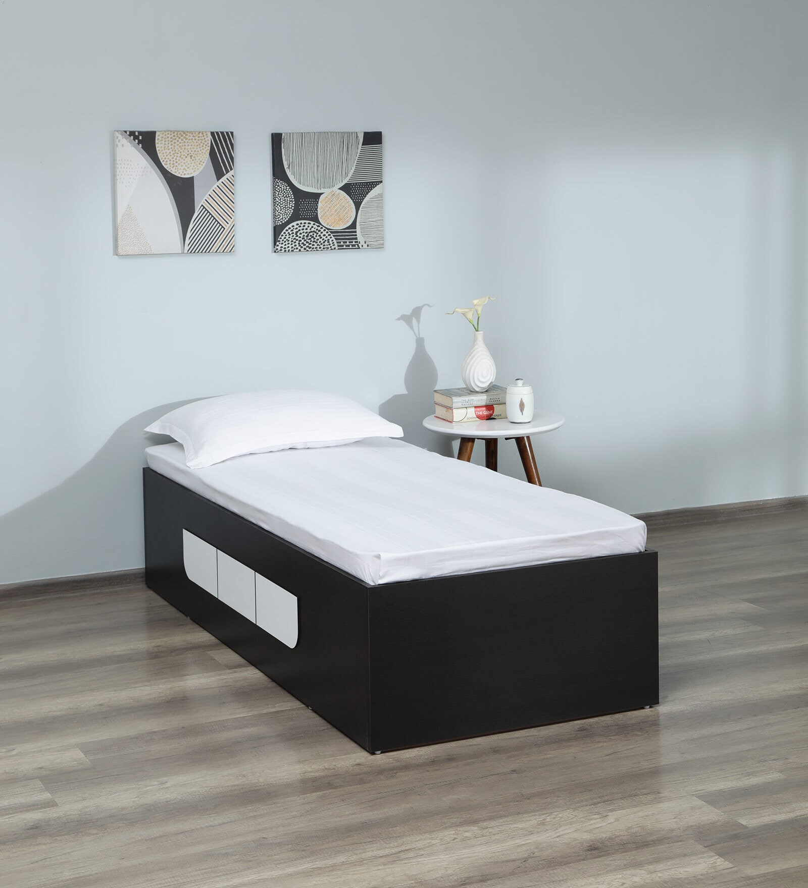 Buy Abril Single Bed in Wenge Finish with Box Storage at 29 OFF by