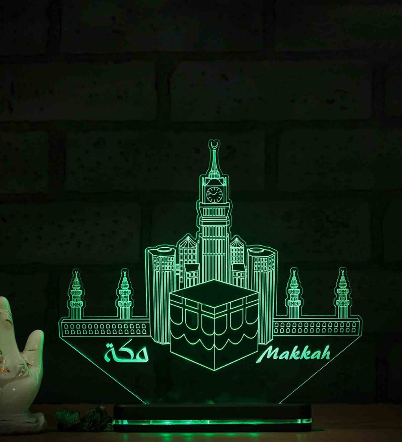 ABS Plastic Mecca Kaba Clock Tower  Table LED Lights