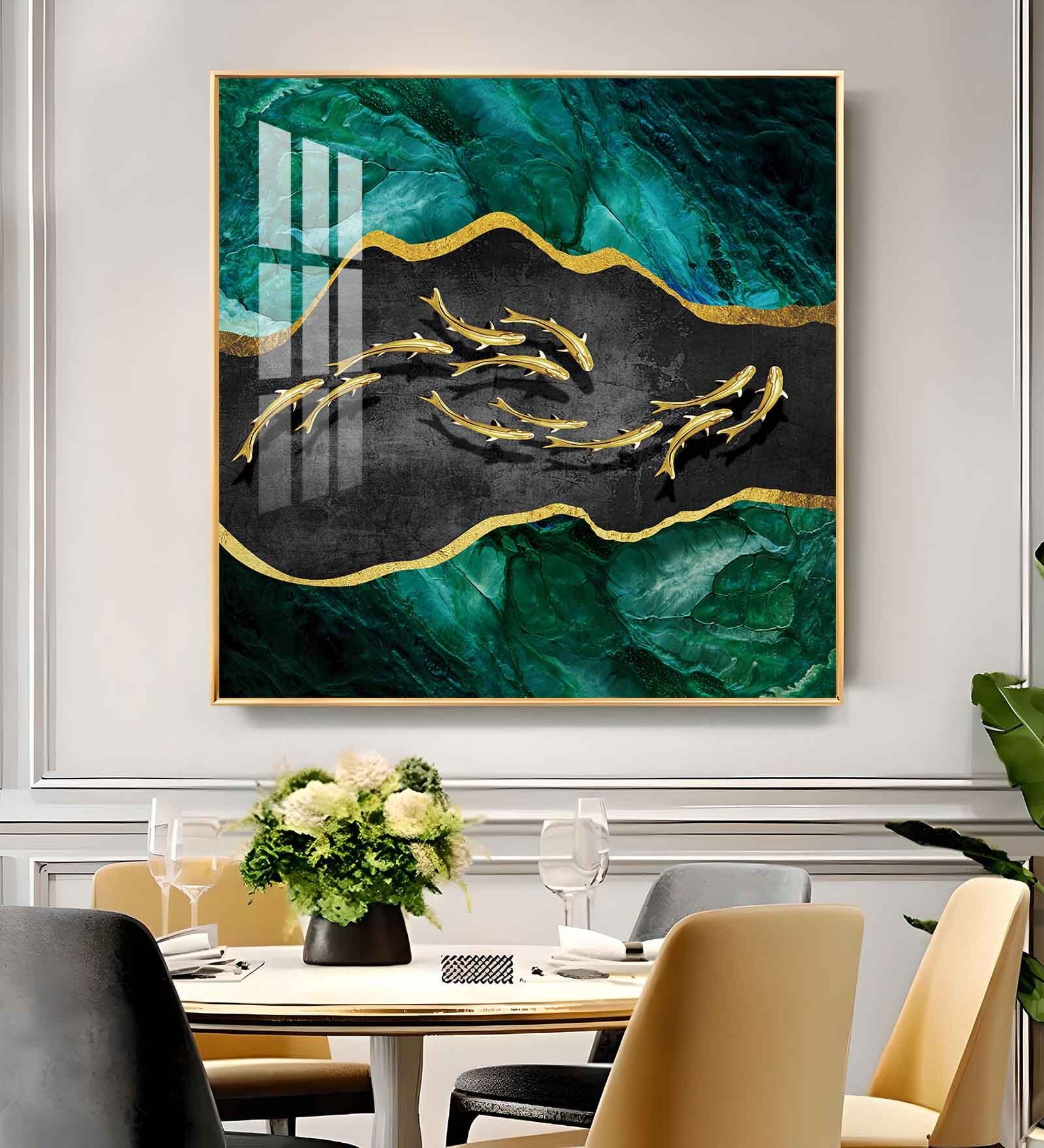 Abstract Allure Glass Finish Square Wall Art