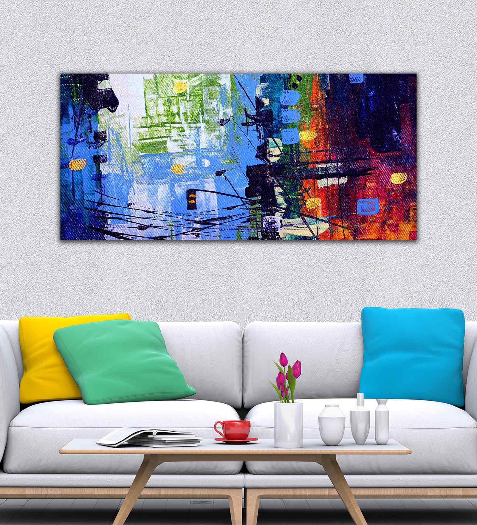 Cityscape Abstract Premium Canvas Wall Painting