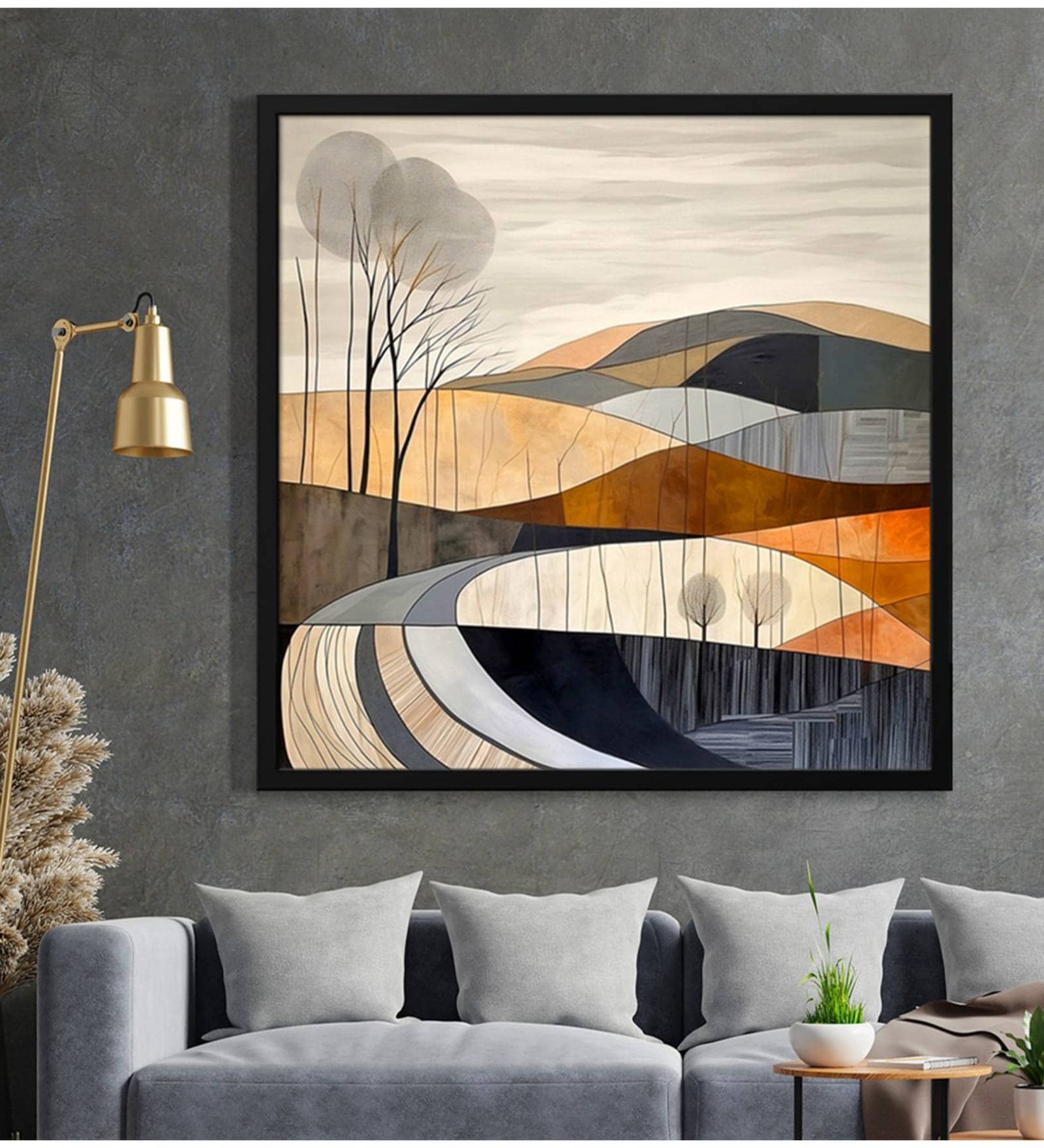 Abstract Art With Tree View Modern Canvas Wall Painting