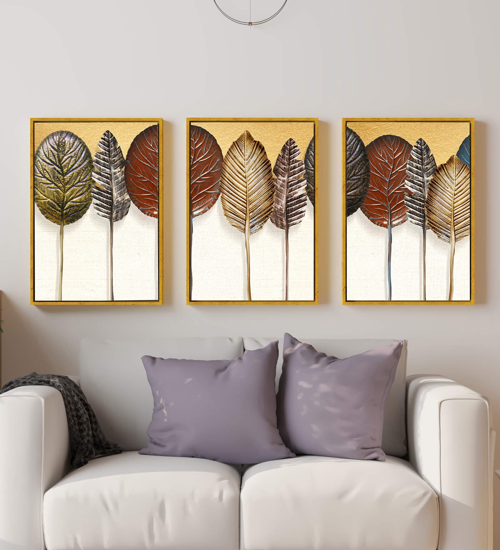 Abstract Autumn Leaves Canvas Prints Modern Painting Luxury Framed Wall Art Prints