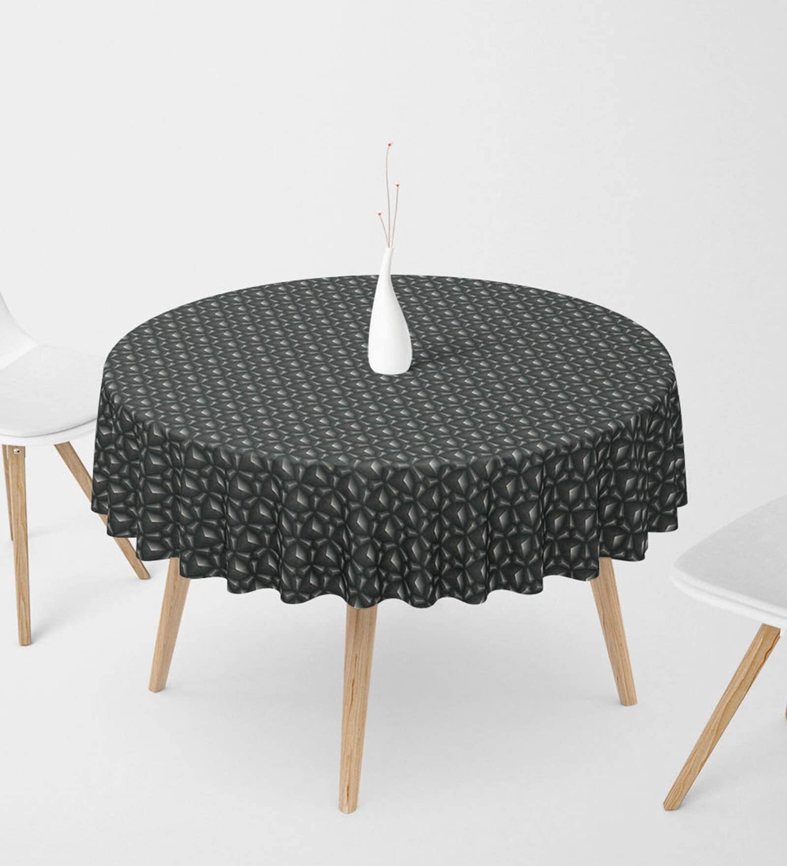 Abstract Art (48x48) Black & Grey Canvas Table Cloth