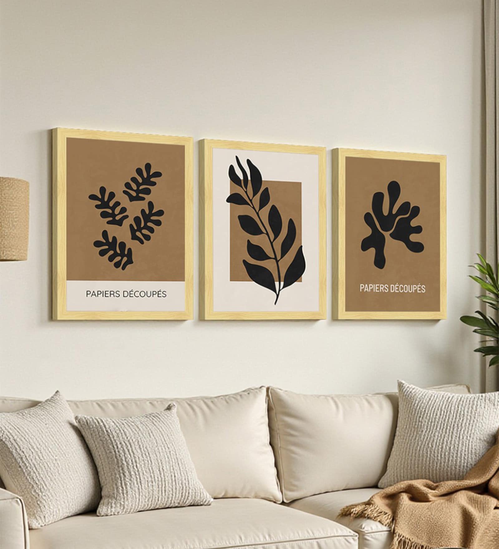 Botanical Cut Paper Wall Art Framed Set of 3