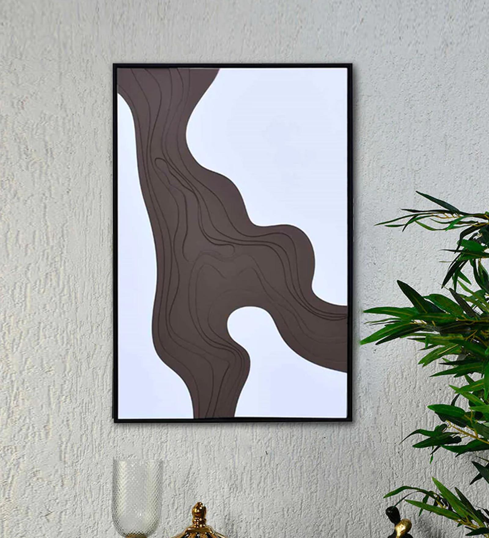 Abstract Brown Engineered Wood Wall Decor
