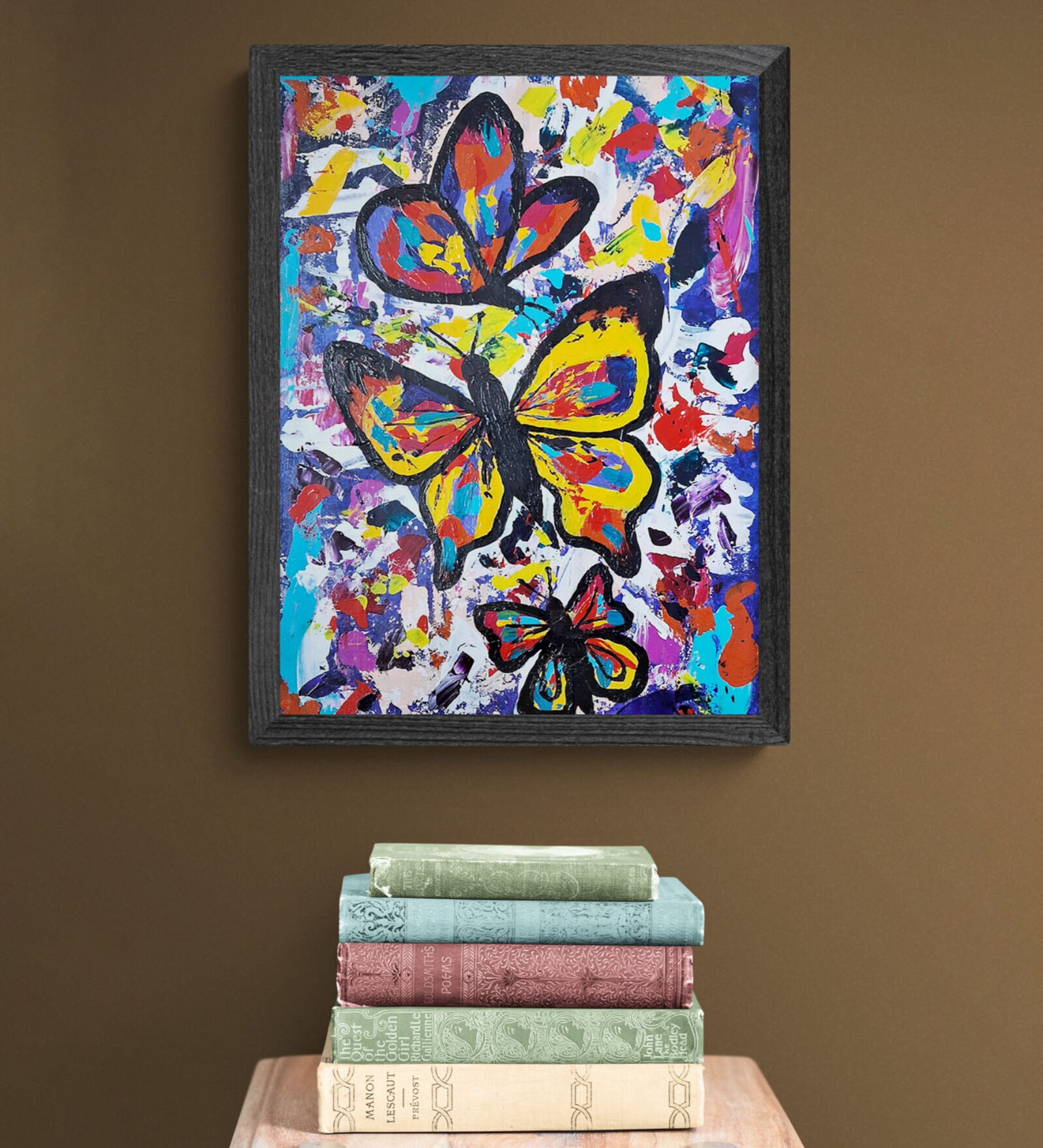 Abstract Butterfly Handmade Acrylic Paint On Canvas Unframed