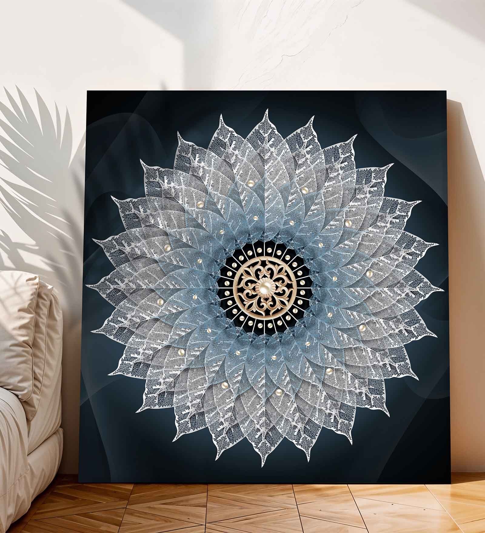 22 Inches Traditional Flower Canvas Stretched Wall Art Painting