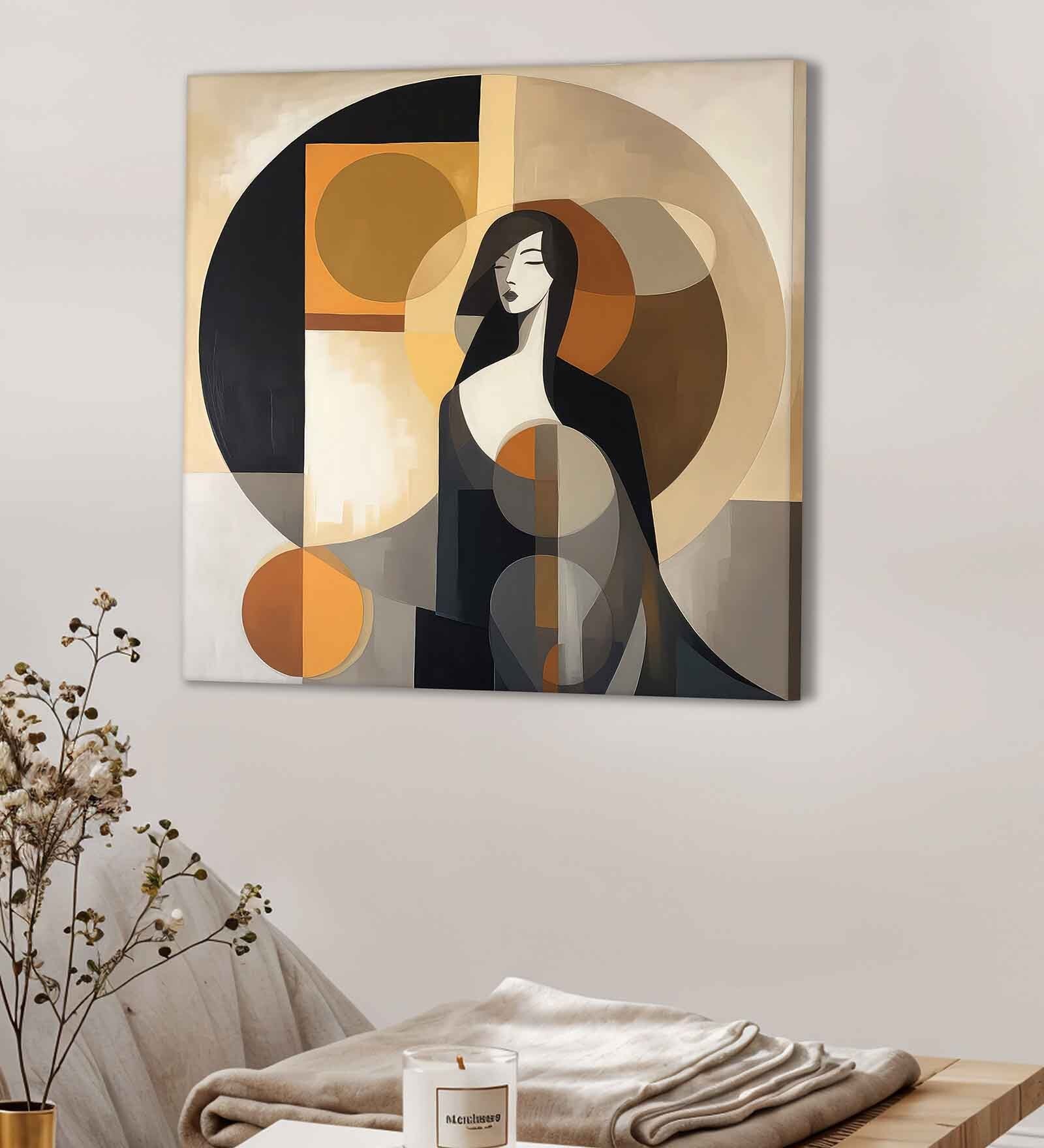 22 Inches Abstract Canvas Stretched Wall Art Printed Pinting