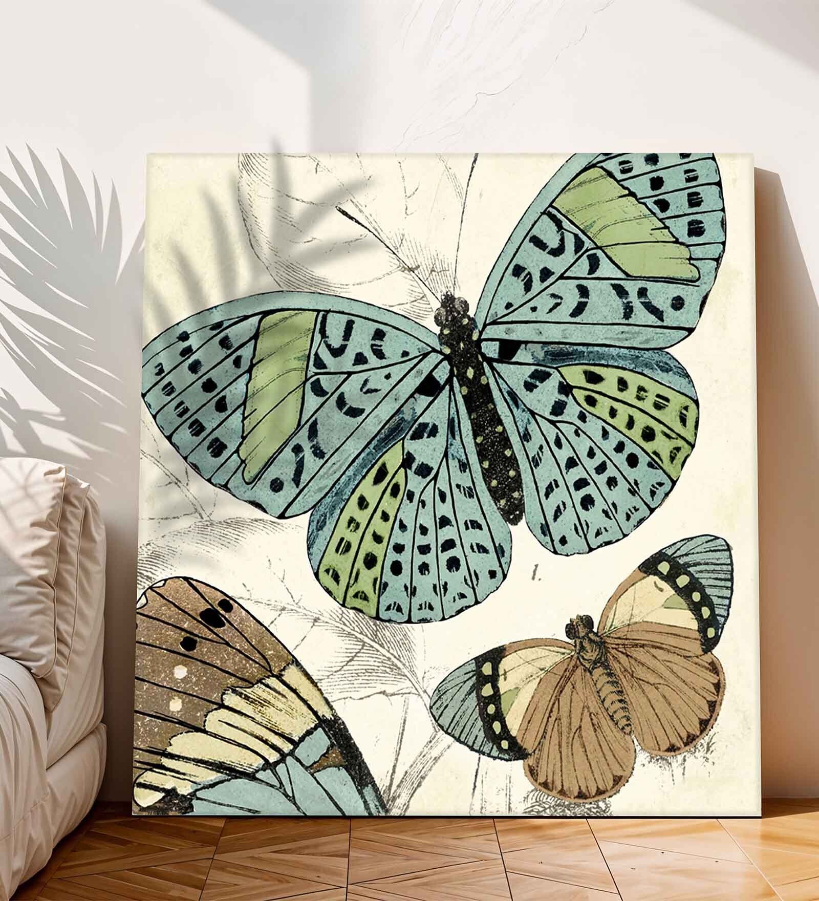 22 Inches Butterflie Canvas Stretched Wall Art Painting