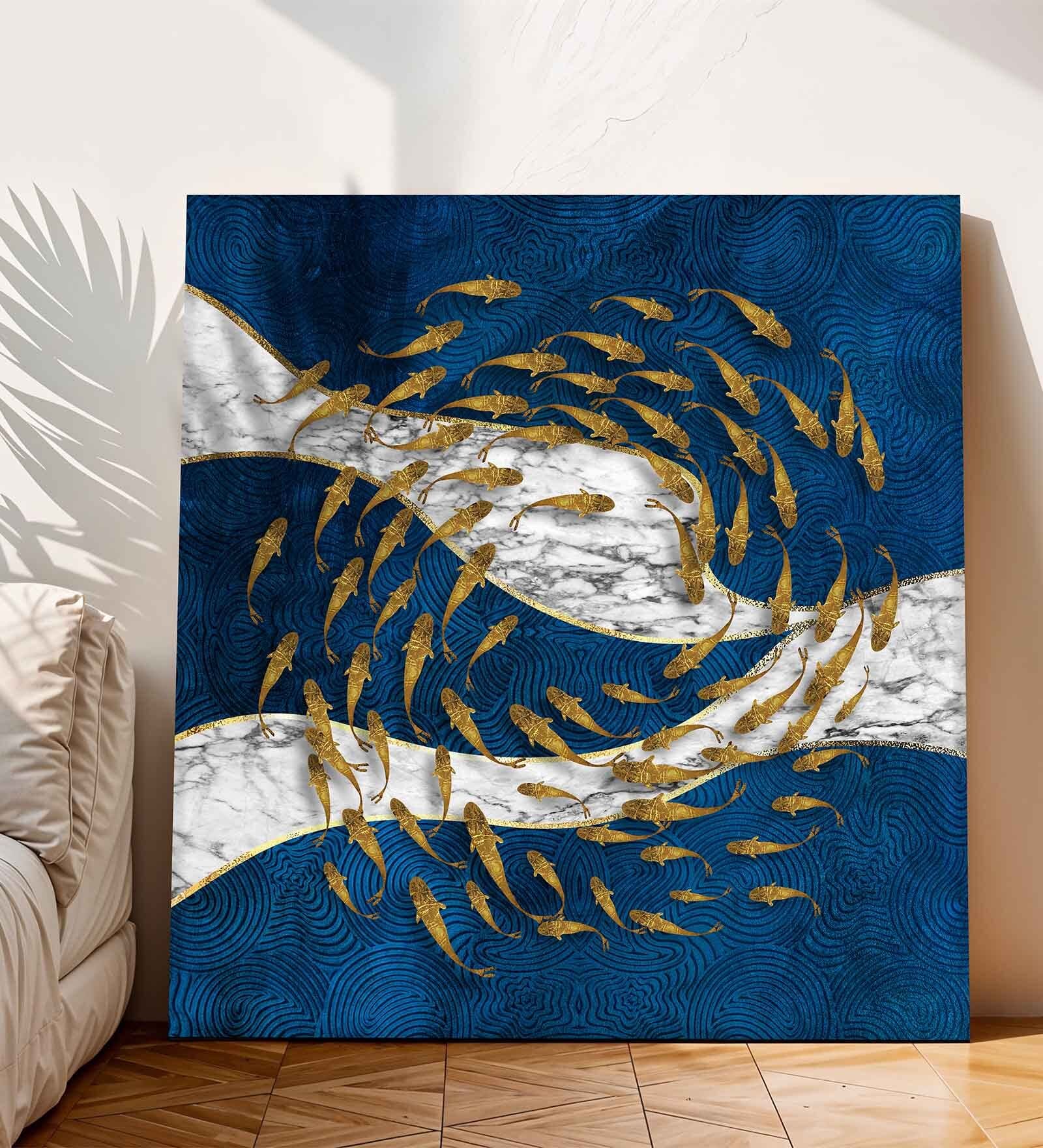 22 Inches Abstract Canvas Stretched Wall Art Painting