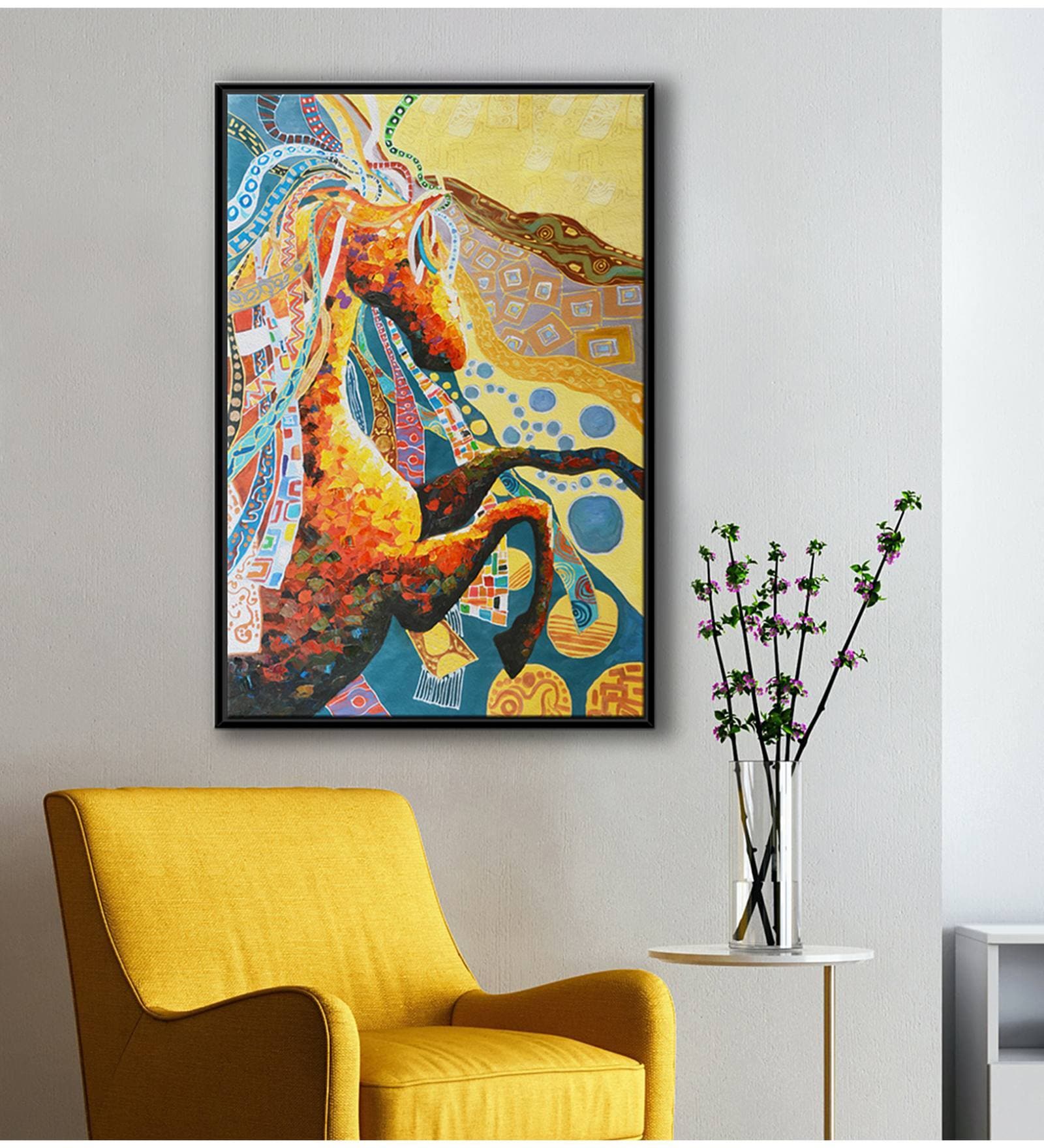 Buy Design Colourful Horse Face Art Canvas Art Print at 20 OFF by