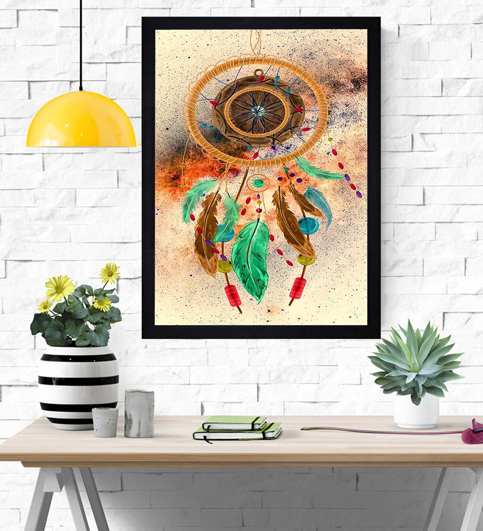 Abstract Dreamcatcher  Texture Paper Framed Art Print 