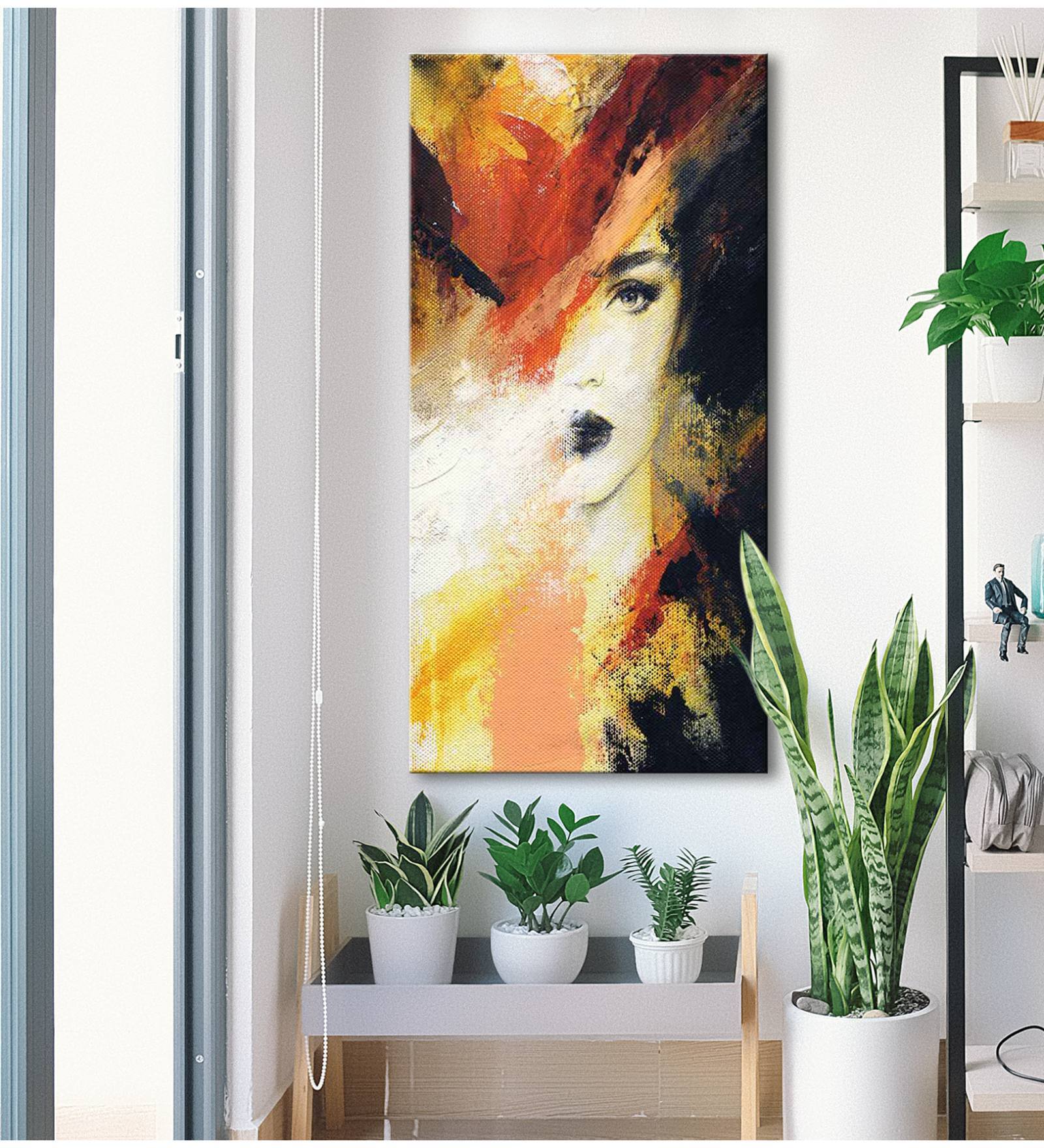 Effect With Lady Face Modern Art Canvas Art Printations