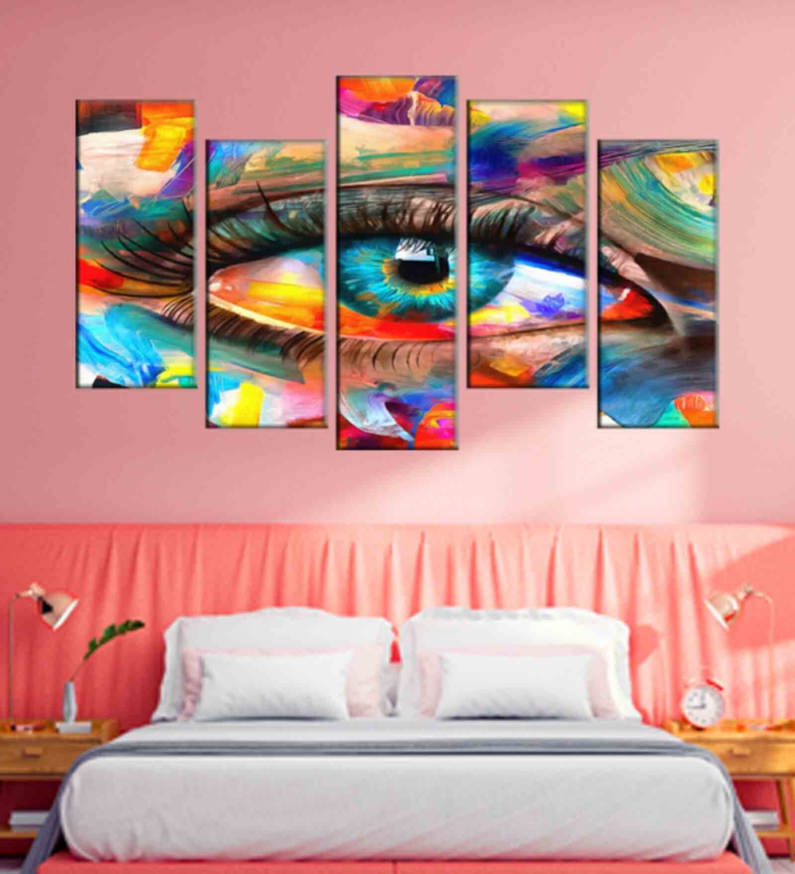 Abstract Eye Wall Mdf Art Panels Set of 5 Frames
