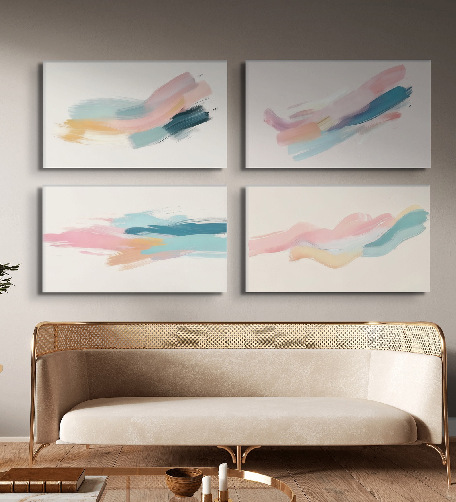 Abstract Four-Piece Painting Set Canvas Painting Stretch Canvas Frame