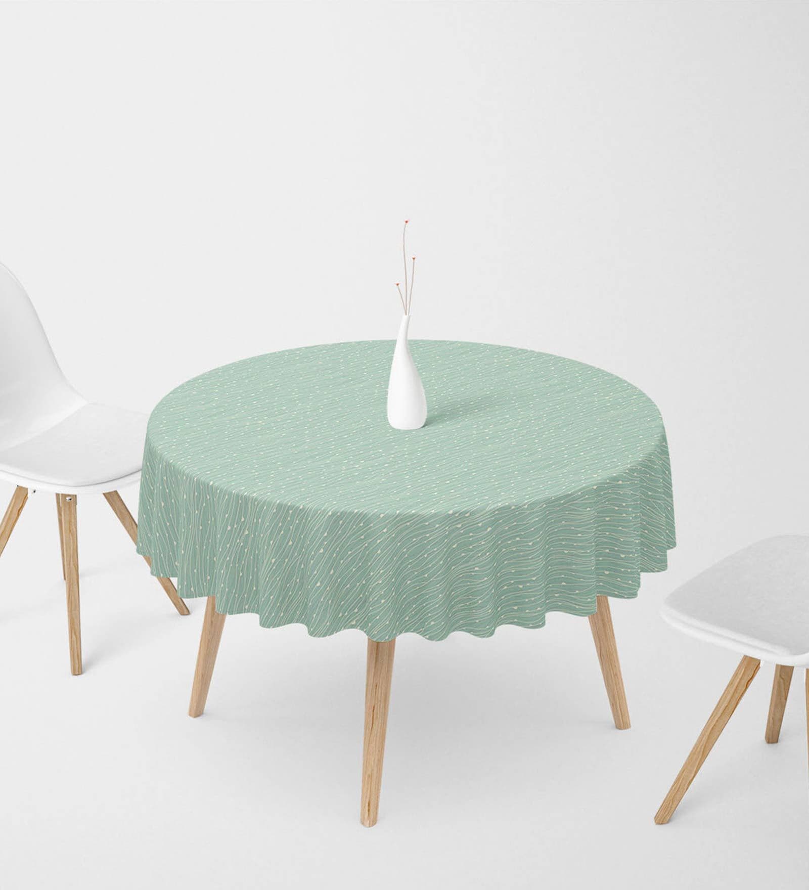 Abstract (54x54) Green Canvas Table Cloth