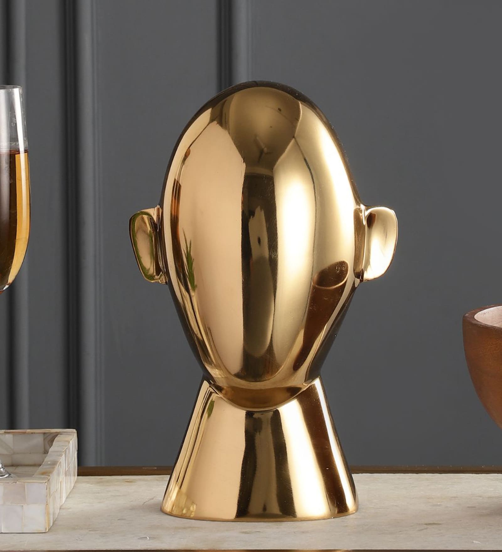 Head Gold Aluminium Human Figurine