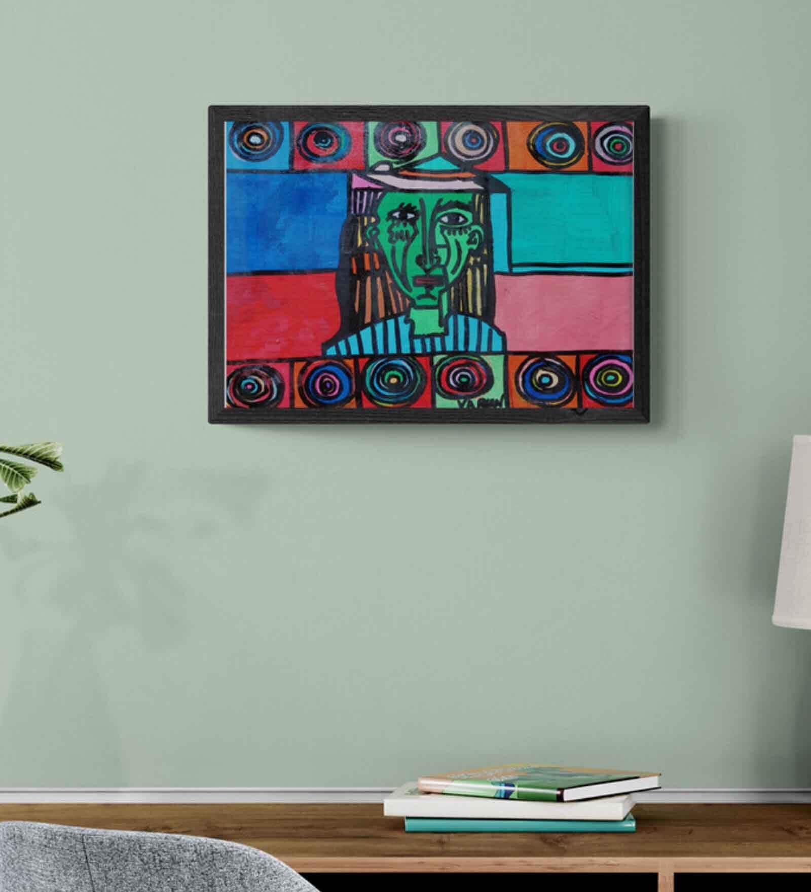 Abstract Man Handmade Acrylic Paint On Canvas Unframed