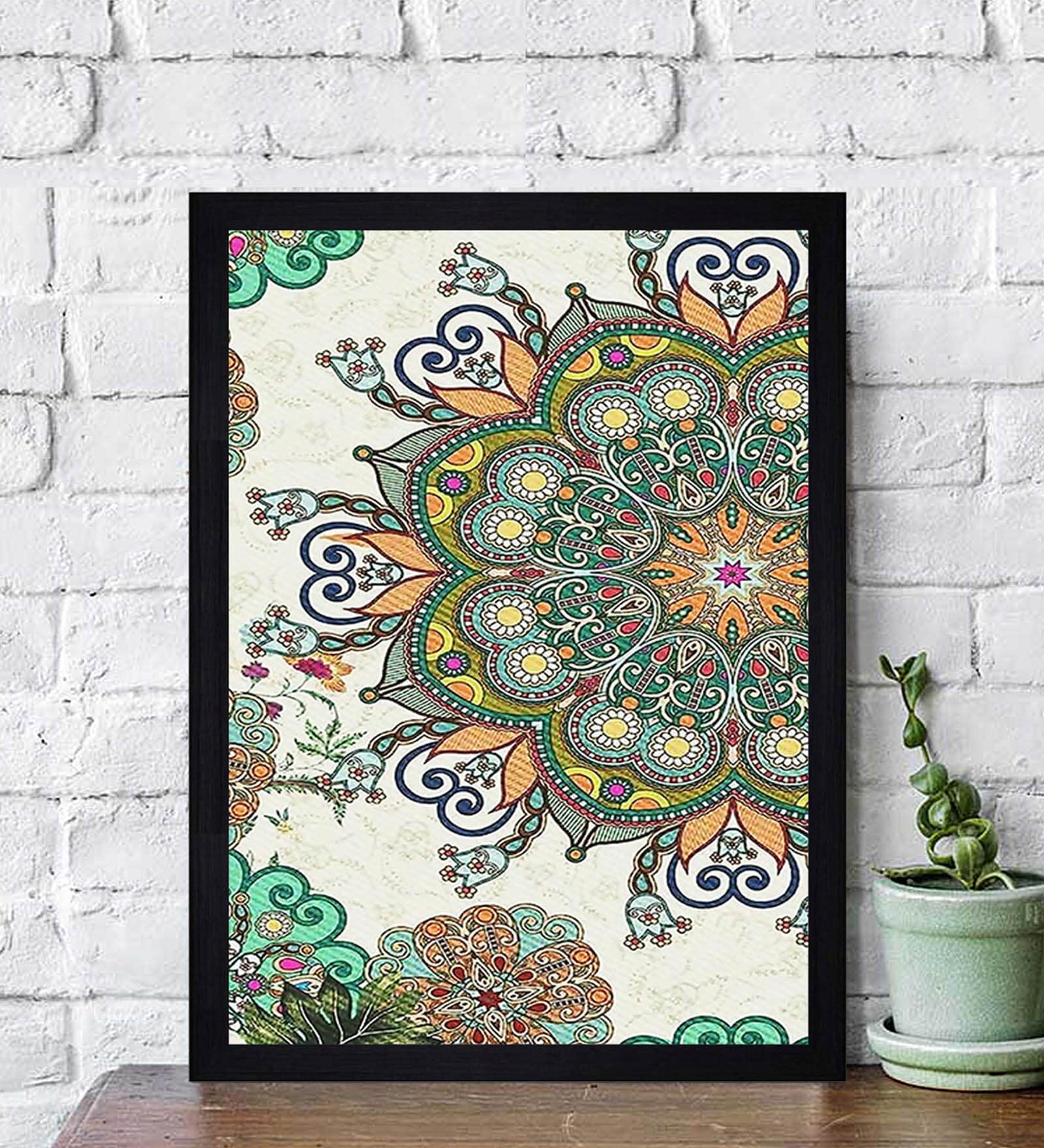 Cora Multicolour Wood & MDF Framed Art Print