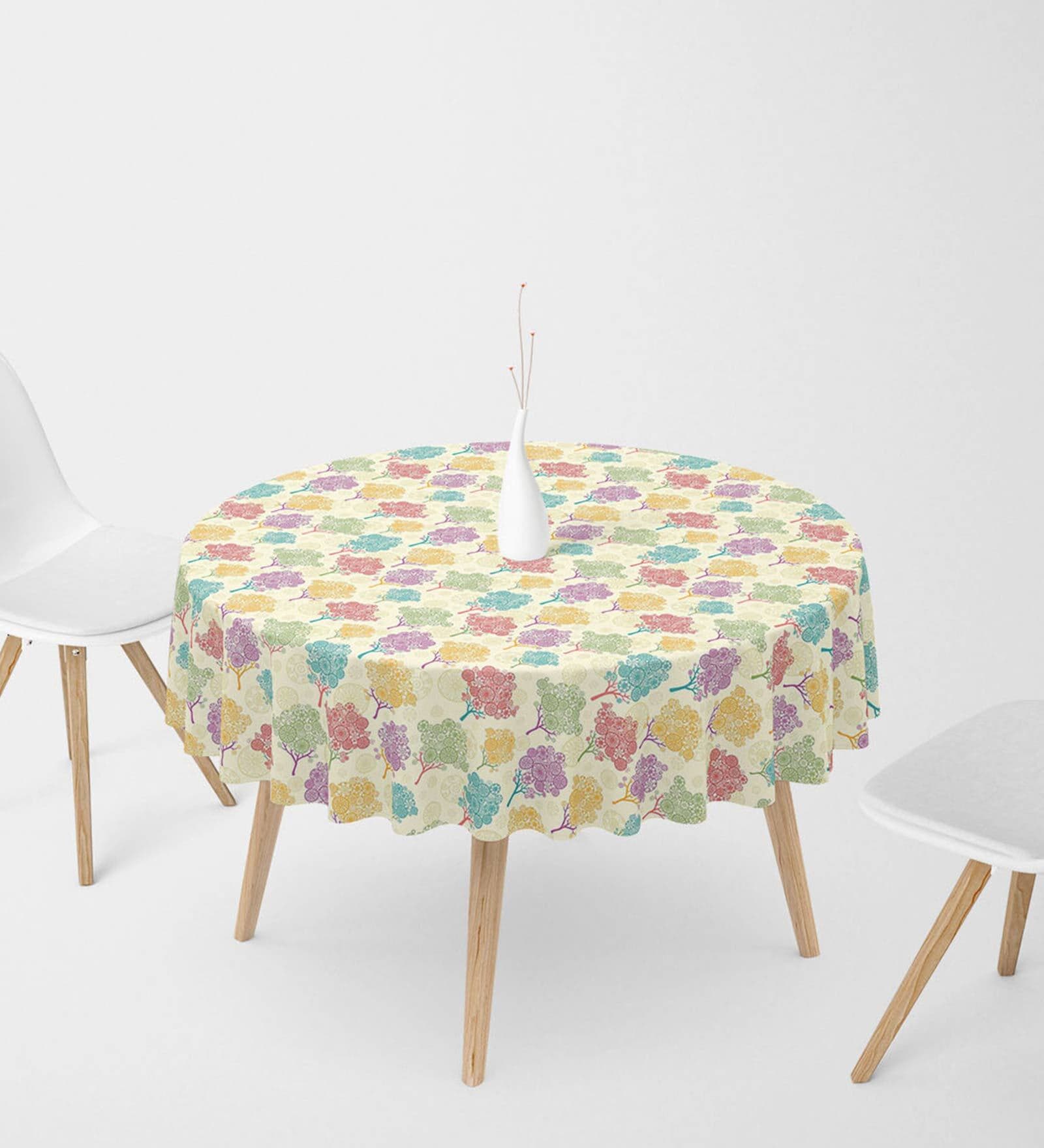 Trees (54x54) Multicolor Canvas Table Cloth