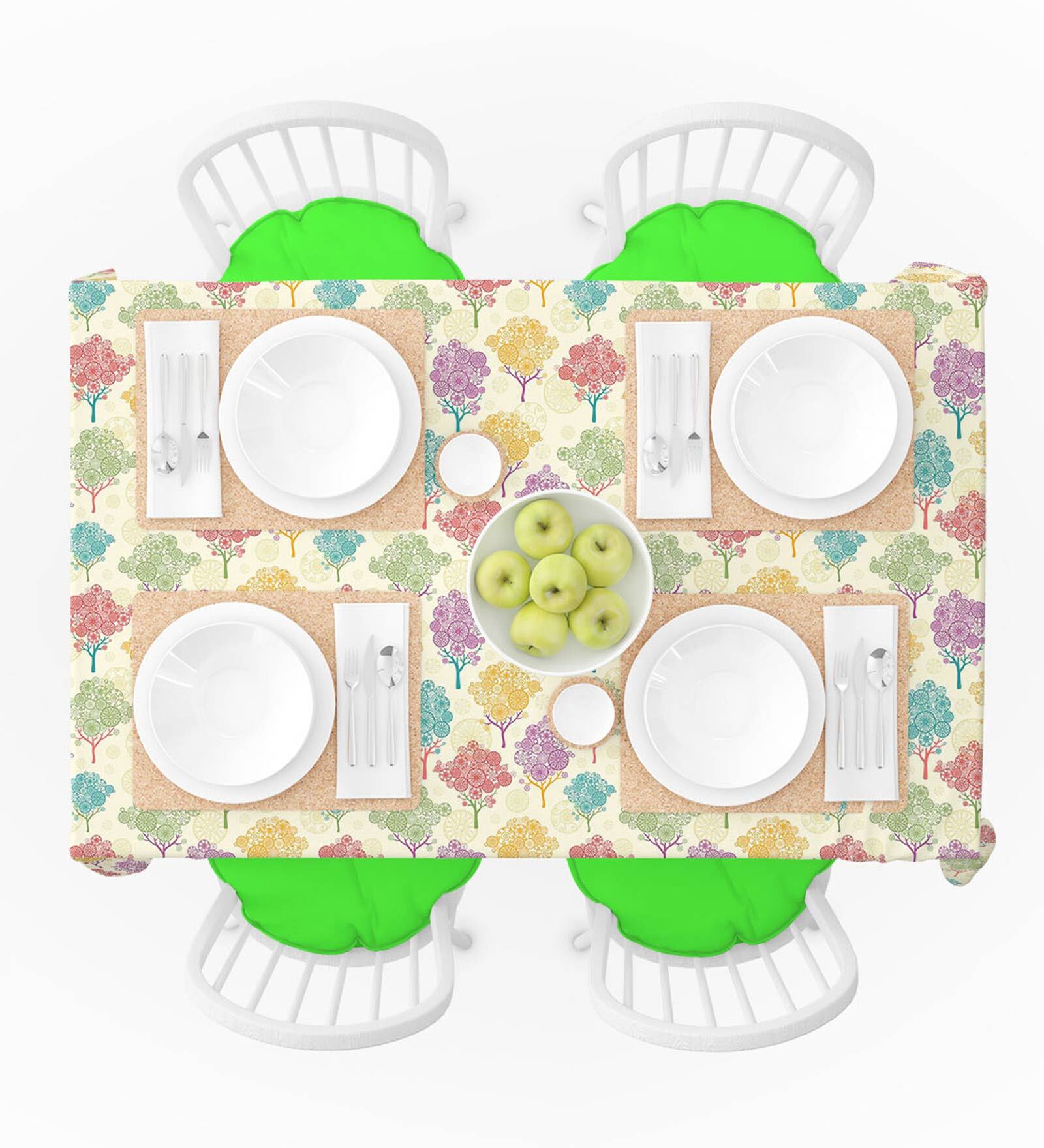 Trees (72x48) Multicolor Canvas Table Cloth