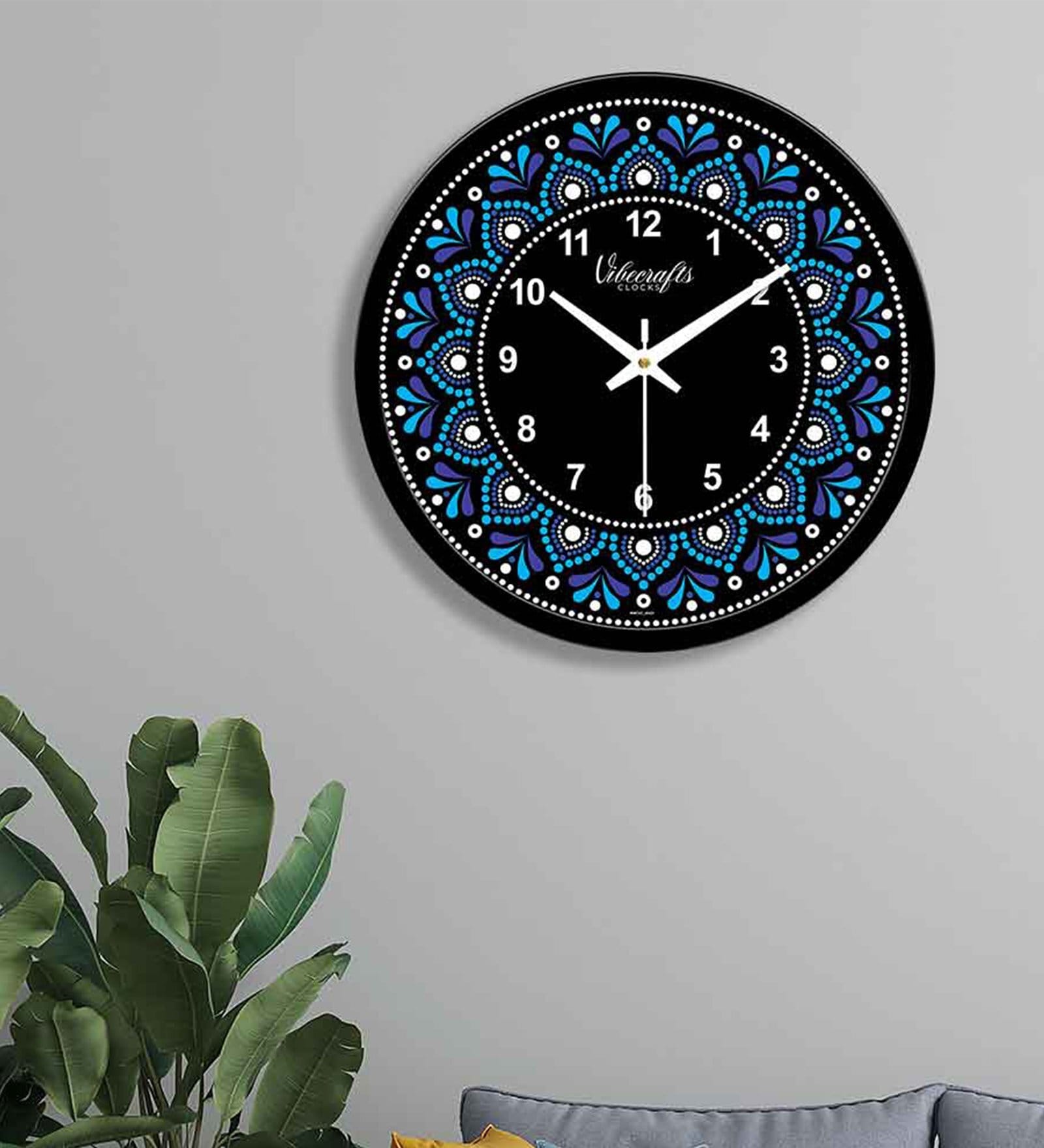 Floral Multicolour Plastic Wall Clock