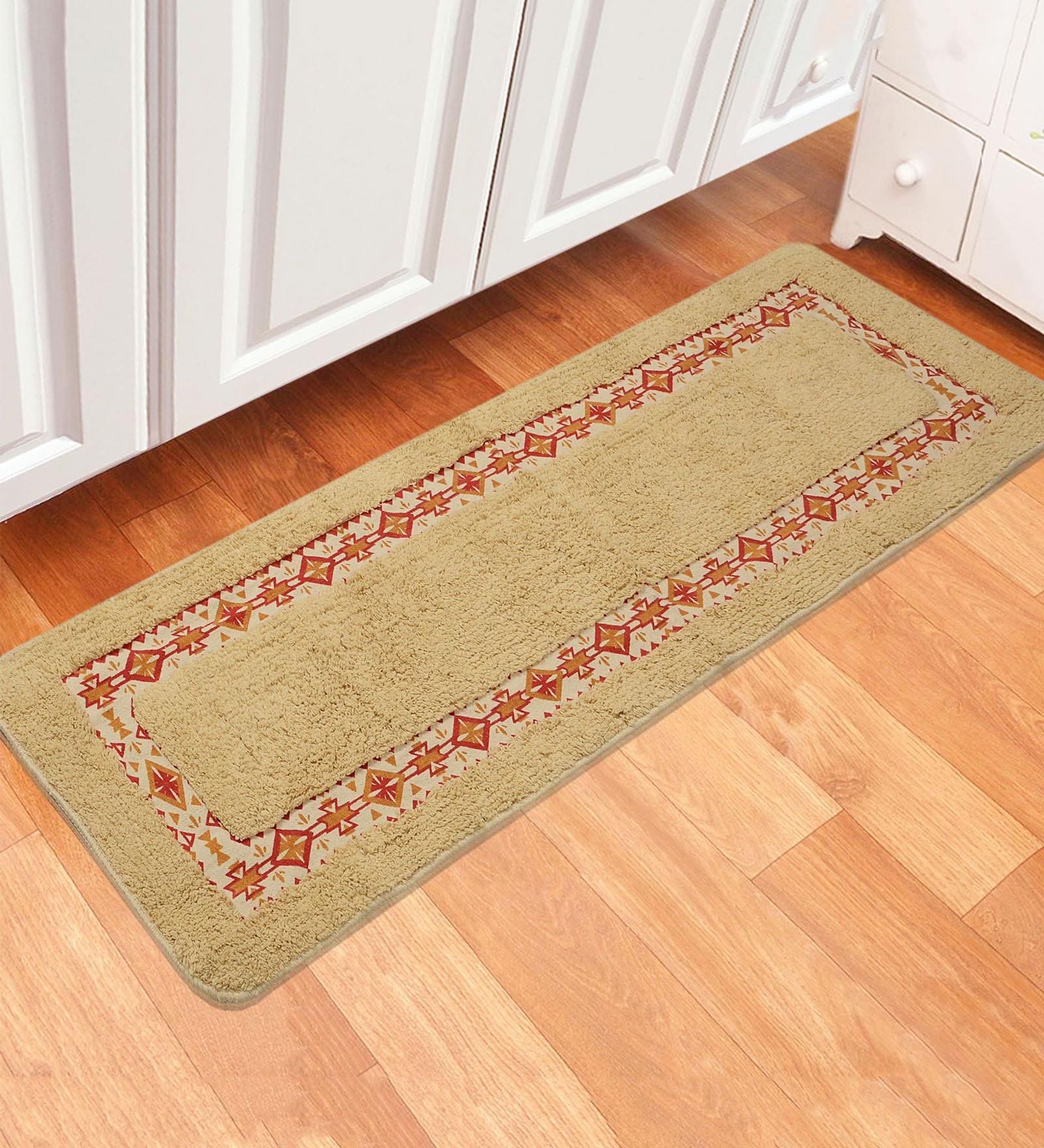 Beige Cotton 55 x 16 Inches Hand Tufted Floor Runner