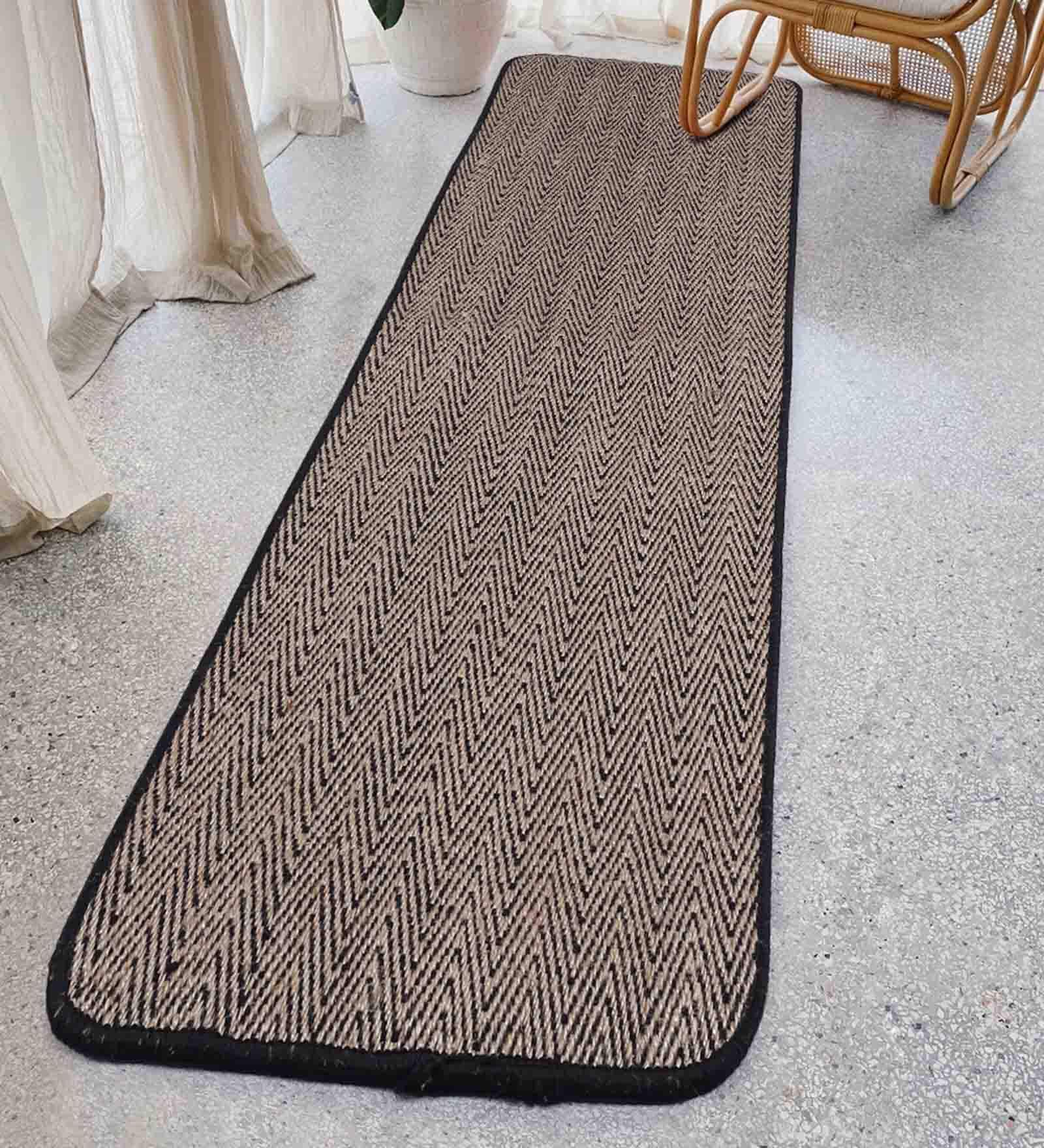 Black Jute 47 x 18 Inches Machine Made Floor Runner
