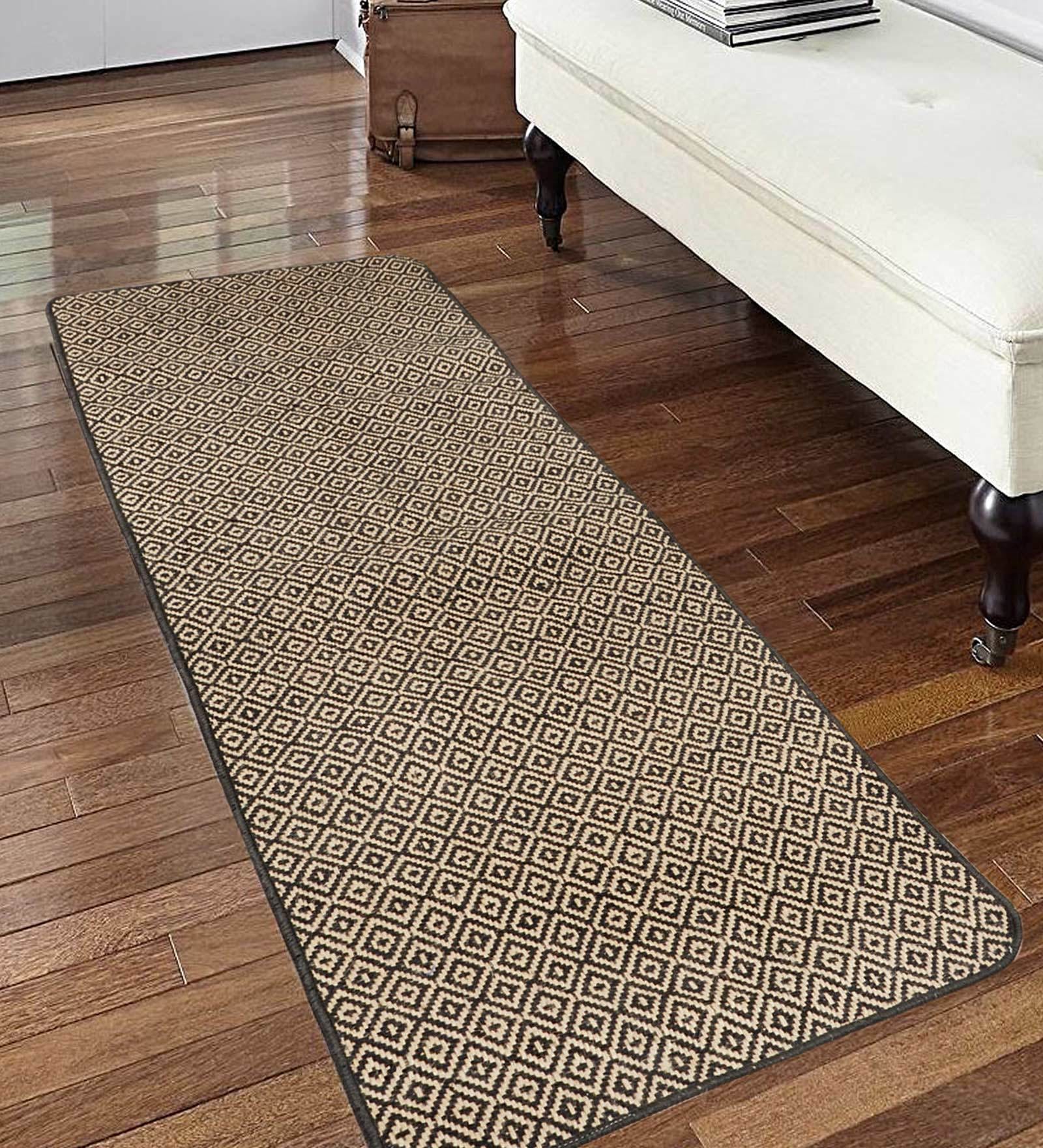Abstract Pattern Jute 6 X 2 Feet Machine Made Bedside Runner