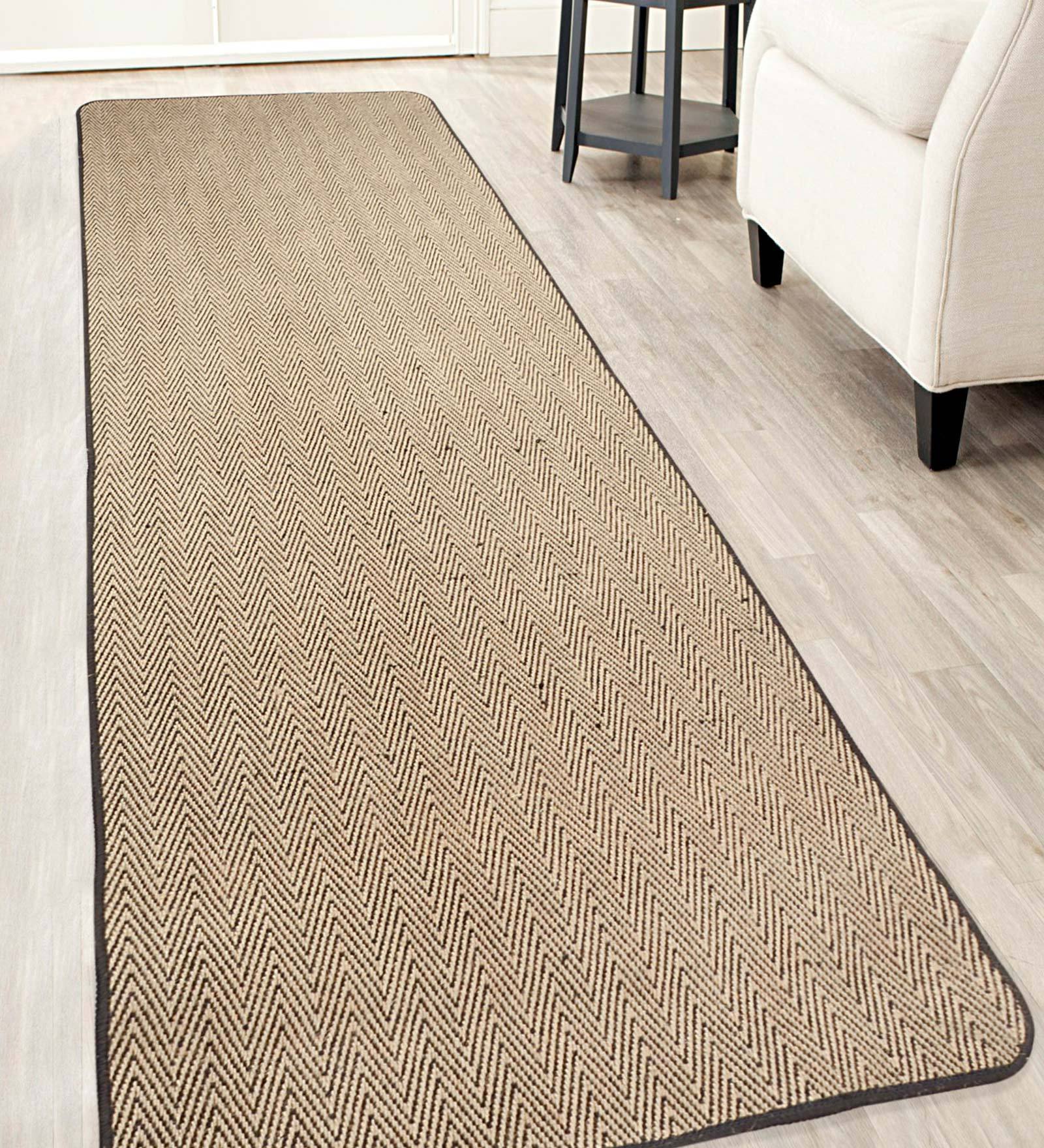 Black Jute 79 x 26 Inches Machine Made Floor Runner