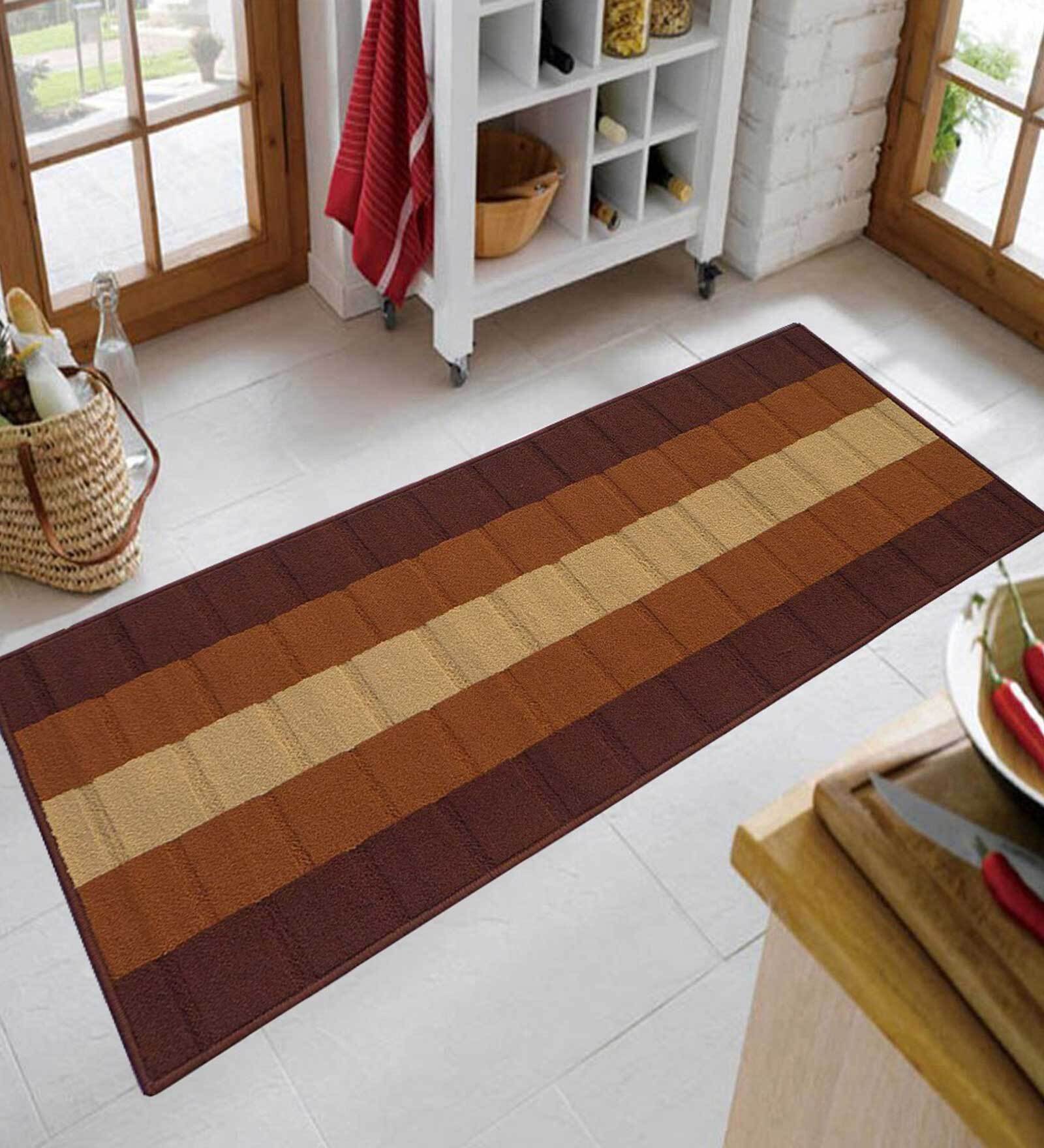 Buy Brown Nylon 60 x 24 Inches Machine Made Floor Runner at 70% OFF by ...