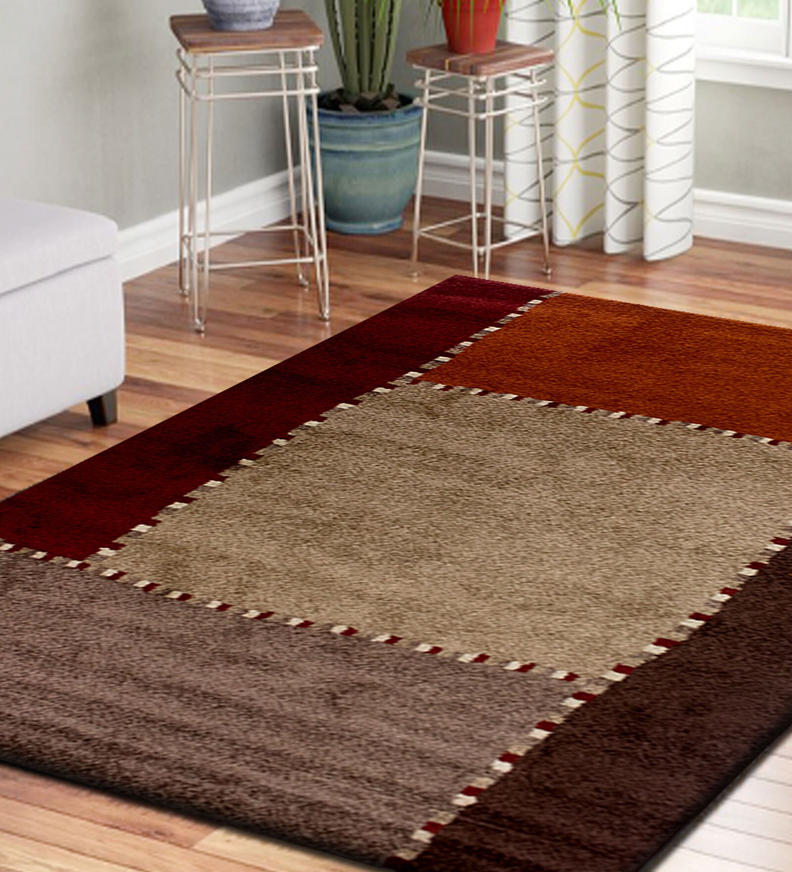 Buy Abstract Pattern Propylene 5 x 2.5 Feet Machine Woven Carpet By