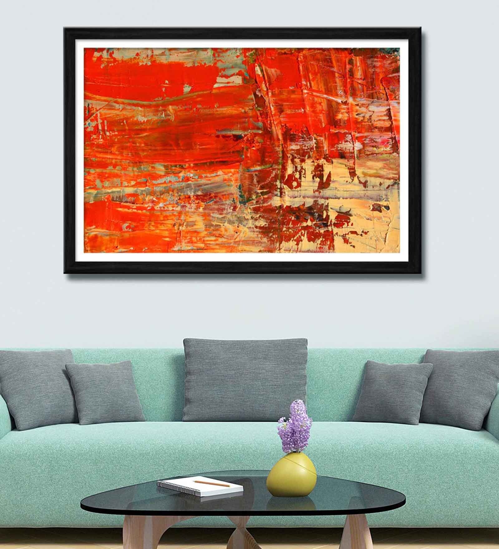 Buy Abstract Red Canvas Art Print at 49 OFF by 999Store Pepperfry