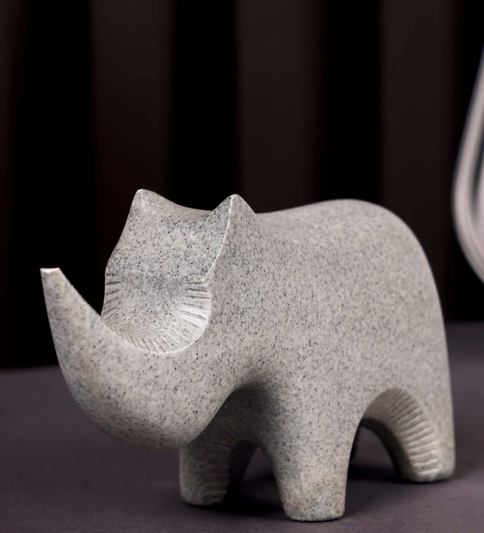 Abstract Rhino Resin Artifact (Grey)