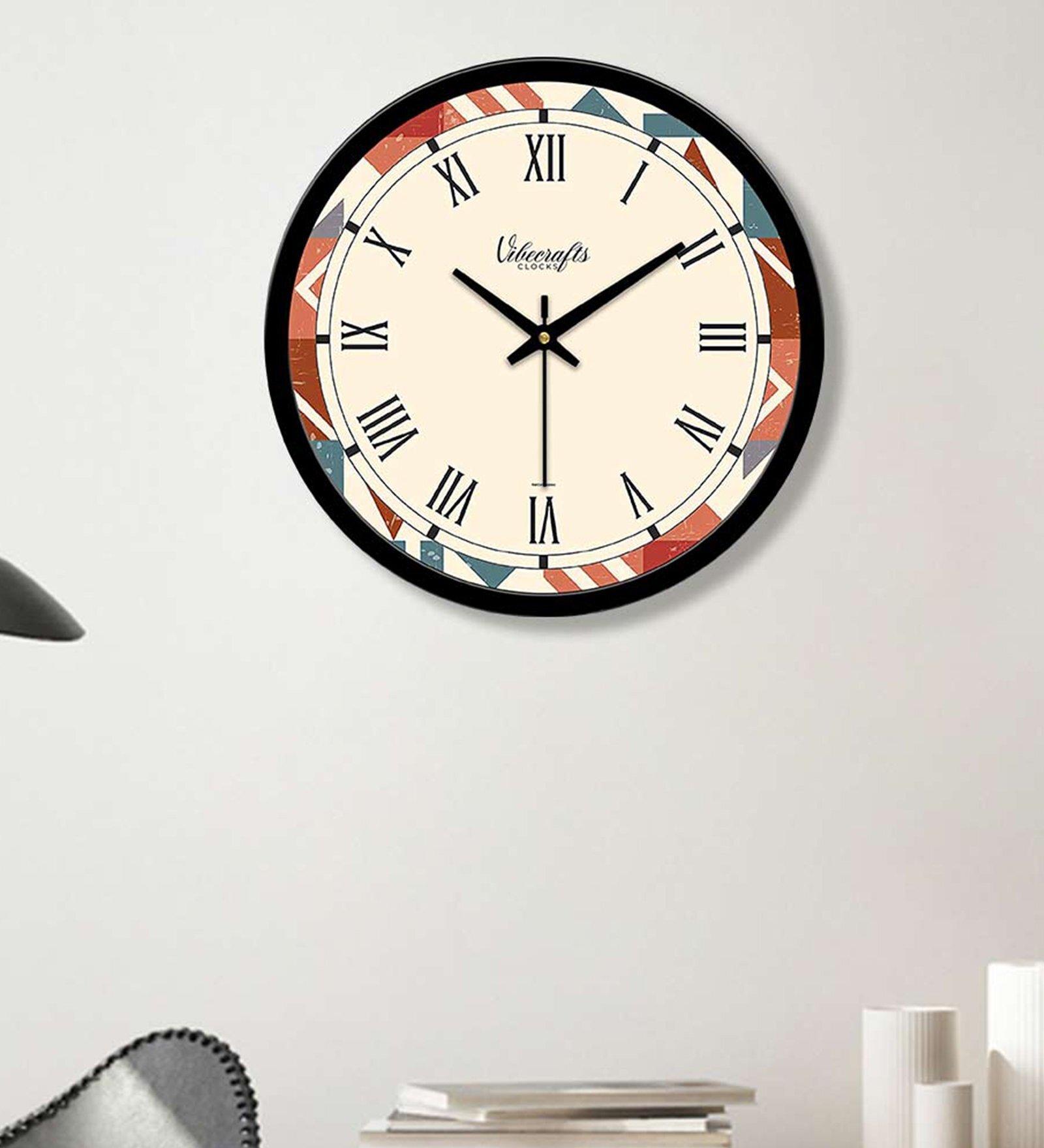 Abstract Roman Sequence White Plastic Wall Clock