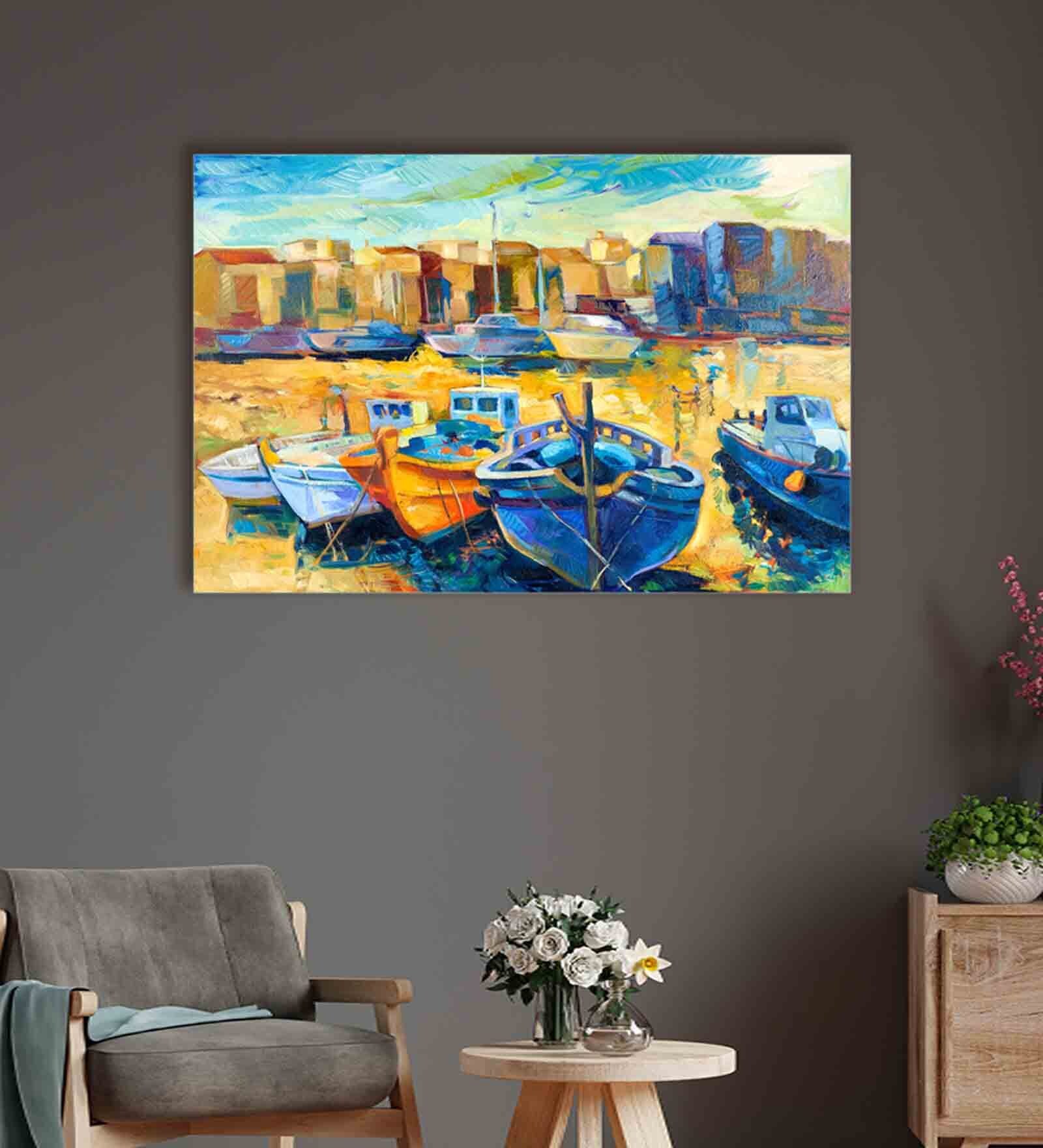 Buy Abstract Seaside Beach Plazo Art Prints at 15 OFF by Flair Glass