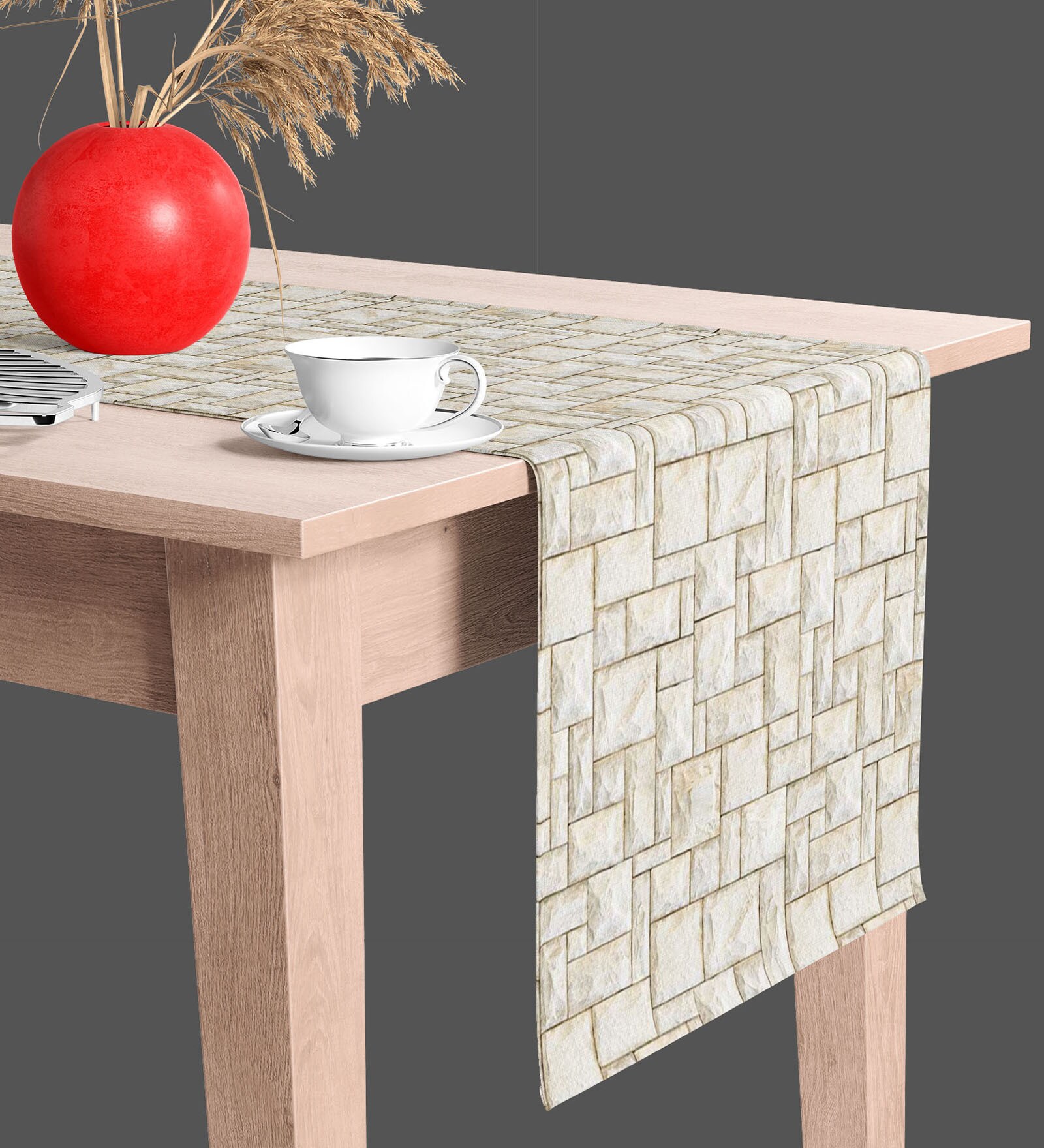 Abstract Surface   Multicolor (84 x 16) Velvet Table Runner