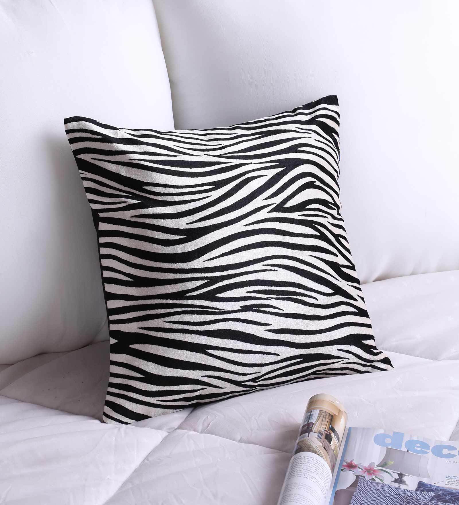 Black Velvet Abstract 16X16 Inches Cushion Cover