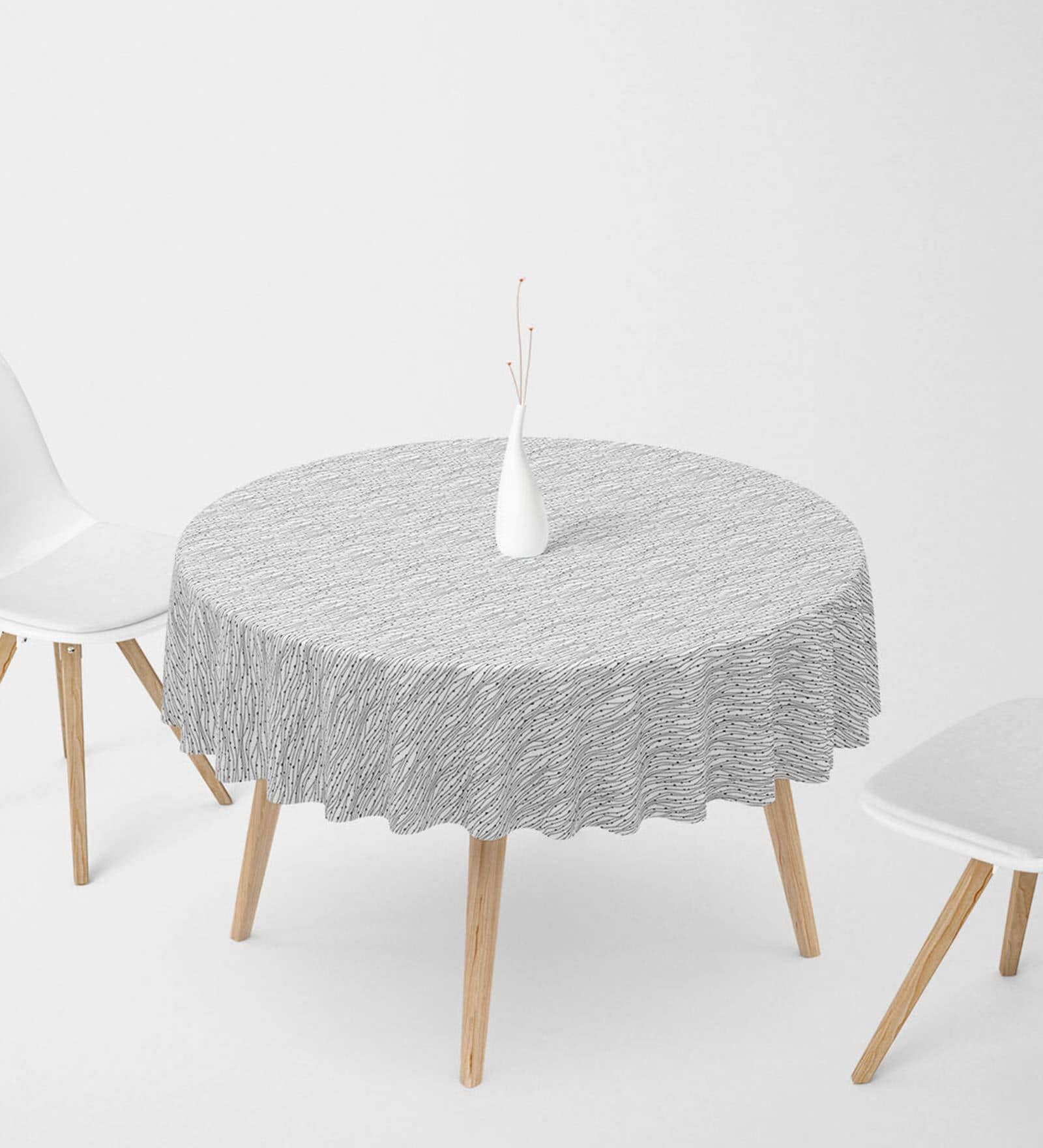Abstract (48x48) White Canvas Table Cloth
