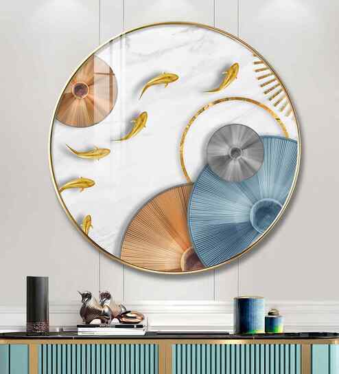 Abaniko Fish Acrylic Round Wall Art