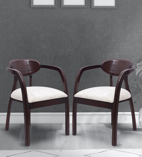 Abetos Arm Chair (Set of 2) in Brown Colour