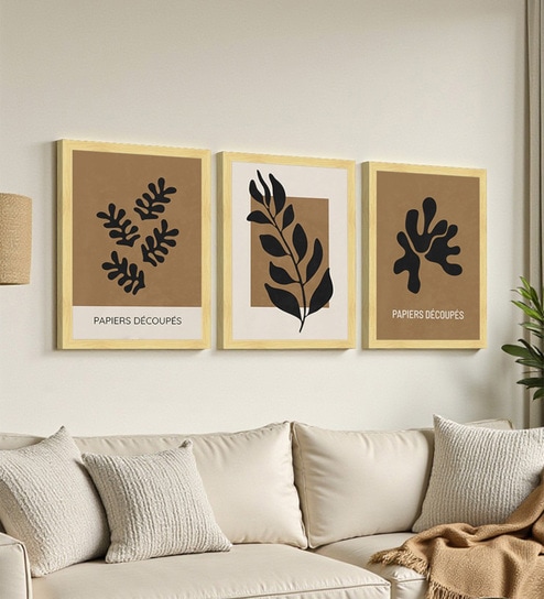 Botanical Cut Paper Wall Art Framed Set of 3