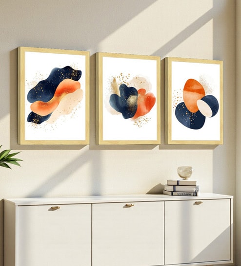Modern Abstract Framed Wall Art Set of 3 for Living Room-image-20