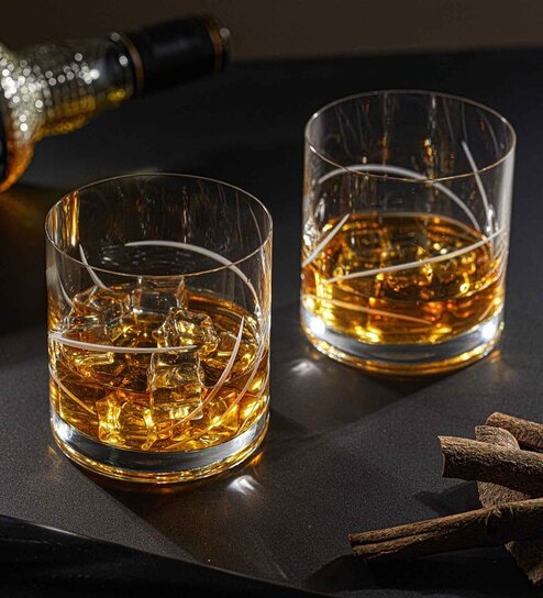 Abstract Gleam Whiskey Glass 285 Ml (Set Of 6)