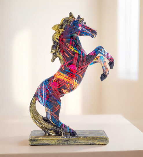 Abstract Multi Colour Horse Decor 6.2 Inch