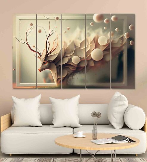 Abstract Multicolour MDF (Set of 5) Art Panels