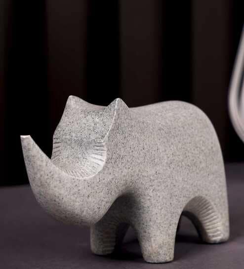 Abstract Rhino Resin Artifact (Grey)