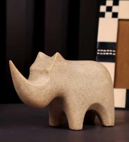 Abstracta Brown Rhino Resin Artifact